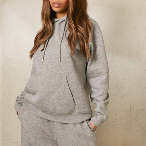 Oversized <b>Hoodie</b> High Quality <b>Plain</b> <b>Grey</b> Pullover Heavyweight Fleece Blank Loose Fit Women Men Wholesale Custom Logo Oversized H - Product Image 1