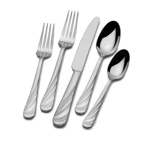 Juego de cubiertos de metal con acabado de lujo, juego de cuchara y tenedor, colección de cubiertos planos de acero inoxidable premium para servicio de catering. - Product Image 6