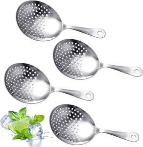 Cuillère passoire classique en acier inoxydable plaqué argent de qualité supérieure, écologique, pour bar, maison, vin, jus et artisanat - Product Image 1