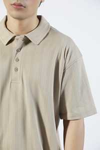 Polo décontracté d'été pour homme 100 % coton, coupe ample, tissu jersey infroissable, logo personnalisé imprimé, style hip-hop, séchage rapide - Product Image 5