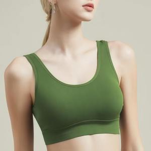 Women's Breathable Sports Bra with Shockproof <b>Padding</b> Athletic Running Fitness Gym Workout Yoga Top Front Logo Position - Product Image 2
