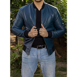 Chaqueta de cuero estilo bomber de nuevo diseño a la moda, la más vendida, fácil de usar, ropa abrigada, chaqueta de invierno para hombre - Product Image 4