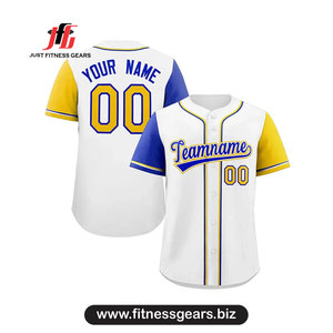 JUST FITNESS GEARS Maillot de baseball personnalisé bleu et rouge à manches courtes unisexe adulte imprimé par sublimation avec nom d'équipe en polyester respirant - Product Image 5