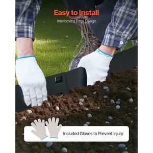 5 Confezioni di Bordure da Giardino in Acciaio Resistente alla Ruggine, 39 X 4, Bordi Metallici Pieghevoli per Prato e Giardino, Guanti di Sicurezza - Product Image 3