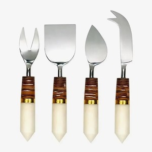 Nuevo juego de cuchillos para queso con mango de resina, cuchillas de acero inoxidable, herramientas duraderas para servir y cortar queso - Product Image 1