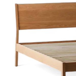 Walnut Wooden <b>Bed</b> <b>Frame</b> Platform <b>Bed</b> Slatted <b>Bed</b> Headboard Bedstead for Bedroom Hotel - Product Image 4