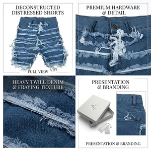 Pantalones Cortos de Mezclilla para Hombre, de Alta Calidad, Casuales, Estilo Urbano, Transpirables, Ecológicos, Corte Recto Medio, Precio Competitivo, Diseño Más Reciente - Product Image 2