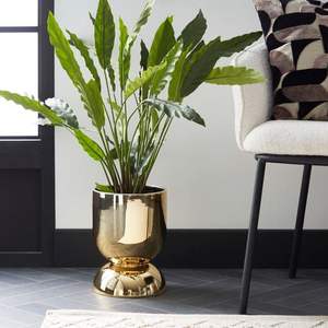 Jardinière décorative en métal, idéale pour les fleurs, les plantes succulentes, les herbes et les petits arbres, utilisation intérieure et extérieure - Product Image 1