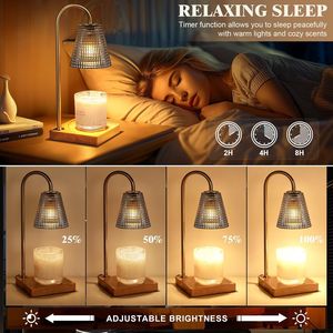 Lampe chauffe-bougie noire et or avec minuterie et variateur d'intensité, idéale pour les cadeaux d'anniversaire pour femmes, mamans, ou comme décoration de maison neuve, style vintage. - Product Image 2