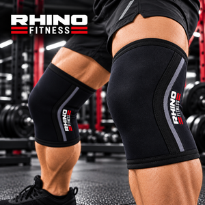 Rodillera Deportiva Rhino Fitness para Hombre, Transpirable, de Algodón a Rayas, para Levantamiento de Pesas, Soporte de Compresión - Product Image 4