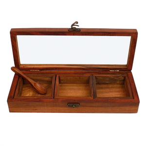 Boîte à épices en bois, accessoires de cuisine, 5 compartiments, outils pour herbes et épices, accessoires de cuisine, prix imbattable - Product Image 6