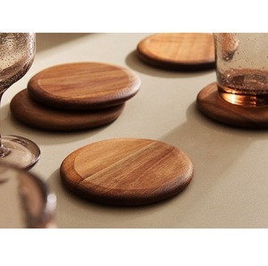 Round Wooden Coaster Set Handmade Eco Friendly <b>Table</b> <b>Protection</b> - Product Image 2