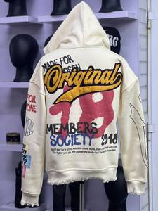 Sweat-shirt à capuche zippé Rexfit streetwear personnalisé, design color block, unisexe, décontracté, pour l'automne - Product Image 4