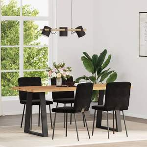 Ensemble de 4 chaises de salle à manger en velours noir, contreplaqué et métal, confortables et élégantes - Product Image 2