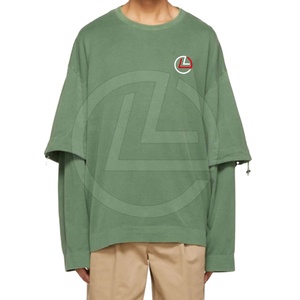 เสื้อเชิ้ตสองชั้นสำหรับผู้ชายคอกลมและแนวสตรีทเสื้อสองชั้นทันสมัย - Product Image 1