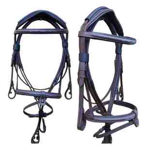 High Quality NIDA Brand <b>Equestrian</b> Anatomic Horse for Bridle Fancy Stitched Leather Design -COB-FULL Size Fancy Rubber - Product Image 4