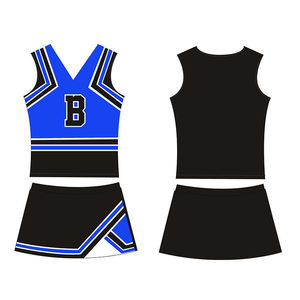 Custom Sublimated Cheerleading Uniform Set Wholesale V-Neck <b>Crop</b> <b>Top</b> and Pleated Skirt for Youth and Adults - Product Image 1