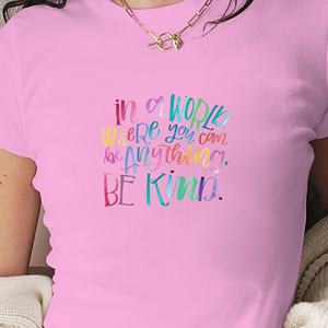 Camiseta corta ajustada de punto con estampado Y2K para mujer de Be Kind - Product Image 2