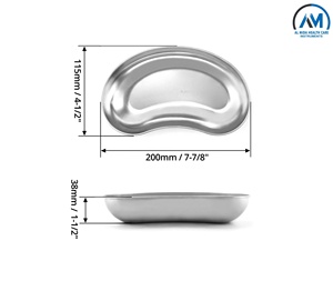 Al Mida, 2 uds., cuencas de emesis en forma de riñón de 7 \ ", bandejas de riñón manuales duraderas de acero inoxidable, base de instrumentos quirúrgicos - Product Image 3