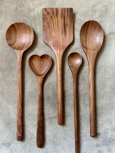 Essence Spoon Wooden <b>Salad</b> Serving Spoons Set Eco-Friendly Manual Kitchen Utensils For <b>Salad</b> <b>Tools</b> Gift Spoon Wooden Cutlery - Product Image 6