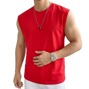 Blank Men's Sleeveless Muscle Tee Shirt Casual Fashion Wide Strap Tank <b>Top</b> Custom Logo Streetwear Wholesale Clothing Tank <b>Tops</b> - Product Image 1