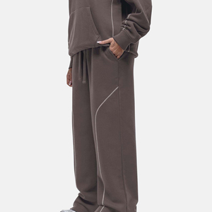 Pantalons de survêtement pour femmes de haute qualité, respirants, en coton et polyester, coupe ample, streetwear avec broderie de logo personnalisée - Product Image 2