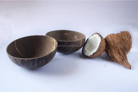 Mangkuk Kelapa Mini Halus - Ramah Lingkungan, Ukuran 4 inci, Piring Cangkang Kelapa Kecil untuk Makanan Penutup, Camilan, Kemah & Hadiah