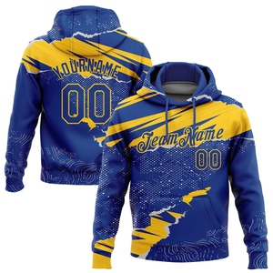 Sweat-shirt de sport en gros, nouveau design industriel, personnalisé, jaune royal, motif 3D, style papier déchiré - Product Image 1
