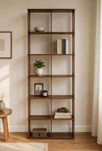 <b>Modern</b> Wooden Cubby <b>Shelf</b> 6-Tier Freestanding Backless Bookcase for Living Room Home Office - Product Image 2
