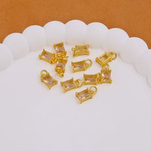 Morganite Quartz <b>Baguette</b> Birthstone with Gold Plated Handmade Charm Elegant Jewelry Component for Necklaces & <b>Bracelets</b> - Product Image 4