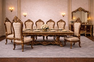 High Quality Luxury Hand-Carved Teak <b>Wood</b> <b>Dining</b> Set Buy <b>Dining</b> Chairs Maharaja Palace 8-Seater Luxurious Golden <b>Dining</b> <b>Table</b> - Product Image 6