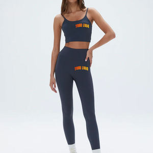 Conjunto de yoga prémium de 2 piezas para mujer, sujetador deportivo de alta elasticidad y leggings, conjunto deportivo - Product Image 4