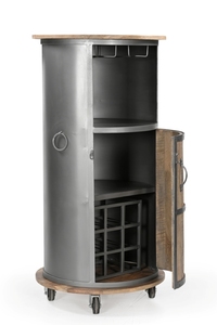 Gabinete de bar redondo gris industrial de tamaño mediano - Product Image 3