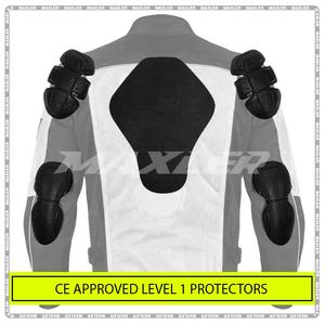 เสื้อแจ็คเก็ตมอเตอร์ไซค์หนังน้ำหนักเบาสำหรับทุกเพศ ได้รับมาตรฐาน CE พร้อมช่องระบายอากาศแบบถอดได้ ชุดกีฬา ไซส์พลัส - Product Image 4