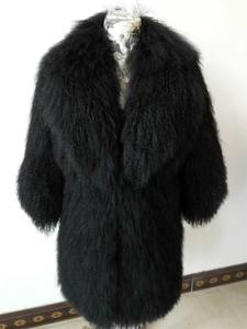 Winter Long-Style Mongolian Lamb Fur Coat <b>Plus</b> <b>Size</b> Real Sheep Fur Jacket Overcoat With Plain Dyed Technique - Product Image 2