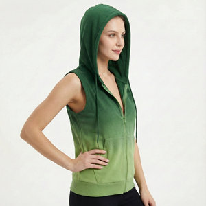 Chaleco con capucha sin mangas con cremallera, de algodón grueso, corte regular, estilo urbano, etiqueta personalizada, tallas, logotipo, precio al por mayor, sudaderas con capucha - Product Image 4