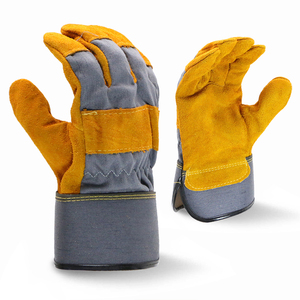 Gants de travail professionnels en cuir de vachette de bonne qualité, résistants à la chaleur, pour le jardinage, la menuiserie et la sécurité. - Product Image 1