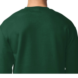 เสื้อสเวตเชิ้ตคอกลมผู้ชาย สีเขียวป่า ผ้าฝ้ายคลาสสิก เสื้อพูลโอเวอร์ลำลอง แขนยาว สำหรับผู้ชาย - Product Image 5
