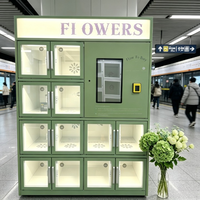 Distributeur automatique de fleurs fraîches avec réfrigération et écran tactile pour centres commerciaux