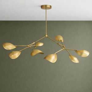 Lámpara de Techo Colgante Moderna y Lujosa de Bronce, Forma de Gota de Agua, Decoración de Iluminación Metálica - Product Image 1