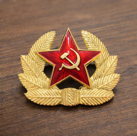 Emblema Metálico para Gorra Estilo Vintage, Insignia de Estrella Roja, Accesorio Decorativo Personalizado de Aluminio para Sombrero