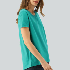 Camiseta de Algodón de Manga Corta para Mujer, Estilo Casual, Transpirable, Lavado Ácido, Corte Regular, Tendencia de Invierno, OEM - Product Image 2