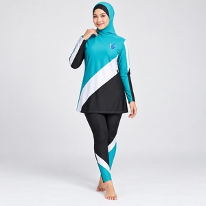 Ensemble Burkini Modeste 3 Pièces pour Femmes, Vente en Gros, Motif Personnalisé et Taille OEM - Product Image 2