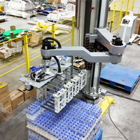 Machine d'emballage automatique haute vitesse pour eau en bouteille 100 kg, palettiseur à bras robotique, machine d'emballage alimentaire en film et carton
