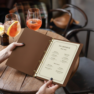 Couverture de menu en cuir sur mesure, couverture de menu de restaurant, porte-menu en cuir, fabrication de couvertures de menu en cuir de qualité supérieure - Product Image 1