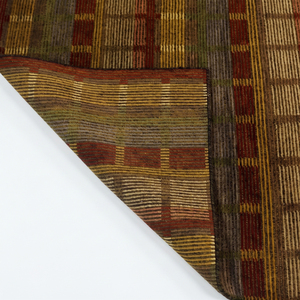 Tapis en laine écologique, antidérapant, tufté à la main, à motifs géométriques et à rayures, aux tons terreux, beige moutarde olive, pour salon - Product Image 5