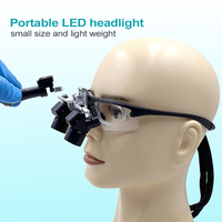 Dental Magnifying Glass 48°Corner Loupes Optional Magnification 4X 5X 6X With Wireless LED Headlight