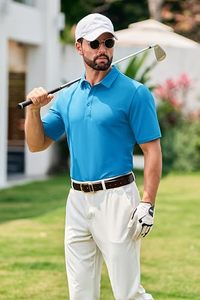 Men's Short Sleeve Cotton Polo <b>Shirt</b> Classic Fit Casual <b>Collared</b> <b>T</b>-<b>Shirt</b> - Product Image 4