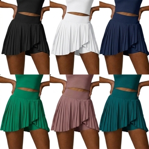 Women's Lavender <b>Pleated</b> Sport <b>Skirt</b> With Elastic Waist And Built-In Shorts Breathable Woven Fabric Solid Color Golf Clothing - Product Image 5