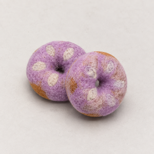 Educational Felt <b>Wool</b> Donut Purple Polka Dot Handcrafted Toy for Children's Interactive Play - Product Image 4